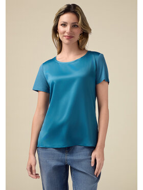 Oltre Oltre T-Shirt G163J203987N015 Turkusowy Regular Fit