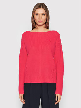 Tommy Hilfiger Tommy Hilfiger Svetr Hayana Detail WW0WW33721 Růžová Relaxed Fit