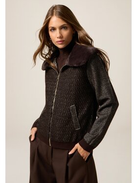 Oltre Oltre Sweter M205J005498N022 Brązowy Baggy Fit