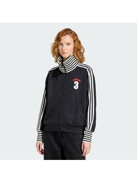 adidas adidas Bluza VINTAGE BB TT STRIPED RIB Czarny Regular Fit