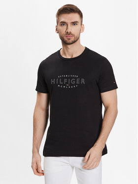 Tommy Hilfiger Tommy Hilfiger T-Shirt Curve Logo MW0MW30034 Černá Slim Fit
