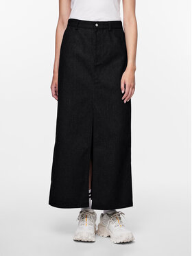Pieces Pieces Spódnica jeansowa 17150001 Czarny Regular Fit