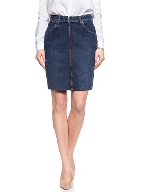 Wrangler Wrangler Jeansy High Zip Skirt Niebieski Regular Fit