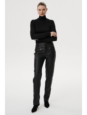 MARI PRETI MARI PRETI Pantaloni di pelle Arvella Nero Regular Fit