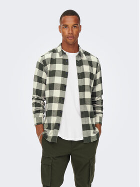 Only & Sons Only & Sons Camicia Gudmund 22007112 Verde Slim Fit