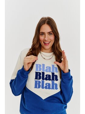 NAOKO NAOKO Mikina Blah Blah Blah Modrá Regular Fit