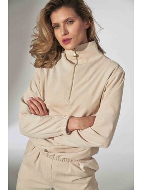 FIGL FIGL Bluza M741 Beżowy Loose Fit