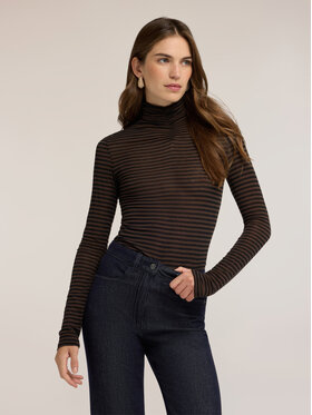 Motivi Motivi T-Shirt G094W103944N0Z2 Brązowy Slim Fit