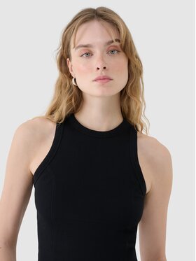 4F 4F Top 4FWSS25TSLEF119-20S Czarny Slim Fit