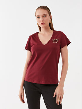 Pinko Pinko T-Shirt Turbato 100372 A0MA Bordó Regular Fit