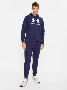 Under Armour Majica Dugih Rukava Ua Rival Fleece Logo Hd 1379758 Tamnoplava Loose Fit