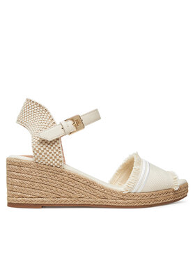 Tommy Hilfiger Tommy Hilfiger Espadrillid Fringe Canvas Medium Wedge FW0FW08879 Beež