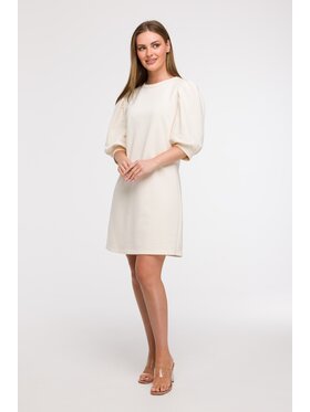 BeWear BeWear Sukienka letnia B291 Kremowy Comfortable Fit