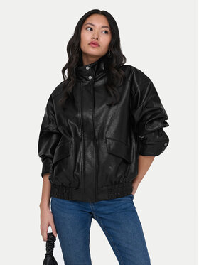 ONLY ONLY Geacă din imitație de piele Julia 15373024 Negru Loose Fit