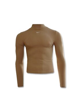 Nike Nike Bluzka Essential Mock-neck Top Wmns Brązowy Standard Fit