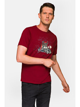 Lancerto Lancerto T-Shirt Reggie TS073221000019 Bordowy Regular Fit