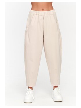 Makadamia Makadamia Spodnie materiałowe C79 Beżowy Loose Fit