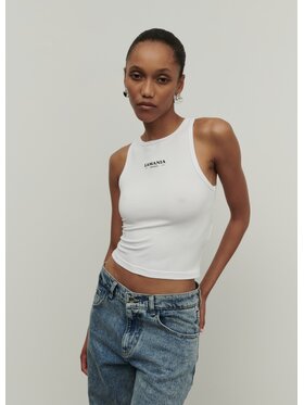 La Mania La Mania Top BASIC 3 CROP TOP Bianco Basic Fit