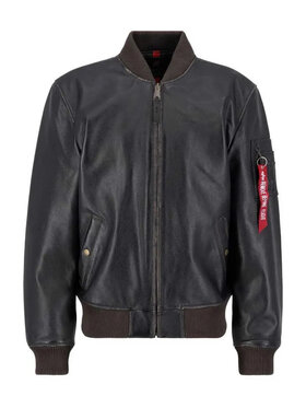 Alpha Industries Alpha Industries Kurtka skórzana 138121 Brązowy Regular Fit