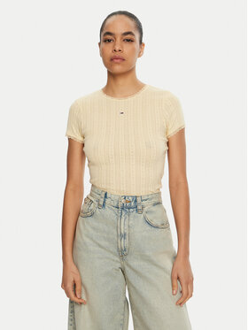 Tommy Jeans Tommy Jeans Marškinėliai DW0DW19493 Geltona Slim Fit