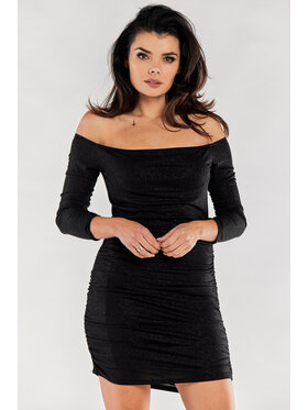 Awama Awama Sukienka wieczorowa A550 Czarny Basic Fit