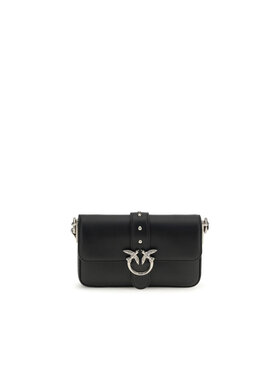 PINKO PINKO Kabelka Black Calf Leather Bos Taurus Shoulder Čierna