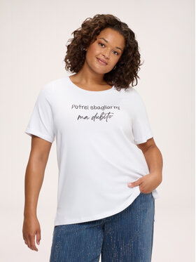 Fiorella Rubino Fiorella Rubino T-Shirt G0EPL109369N011 Biały Regular Fit