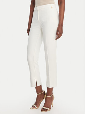 Elisabetta Franchi Elisabetta Franchi Pantaloni din material PA-166-61E2-V300 Alb Slim Fit
