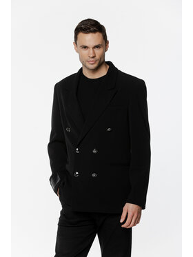 Pilawski Pilawski Marynarka MARYNARKA CZARNA DWURZĘDOWA MĘSKA Czarny Slim Fit