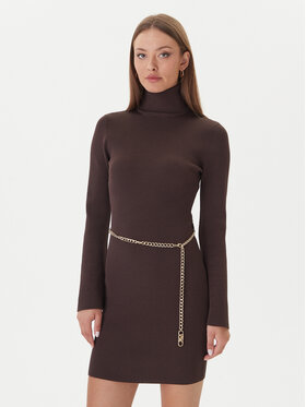 MICHAEL Michael Kors MICHAEL Michael Kors Džemper haljina MF583C633D Smeđa Slim Fit