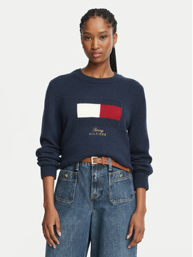 Tommy Hilfiger Tommy Hilfiger Pulover WW0WW51450 Bleumarin Regular Fit
