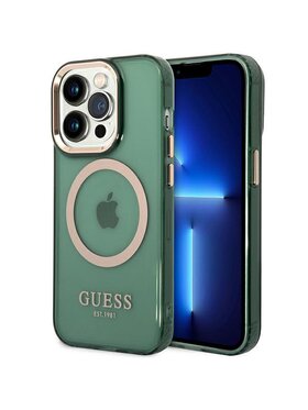 Guess Guess Etui na telefon iPhone 14 Pro Zielony