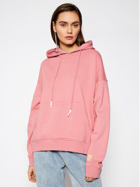 One Teaspoon One Teaspoon Bluză Smiley Face Batwing Hoody 23944 Roz Regular Fit