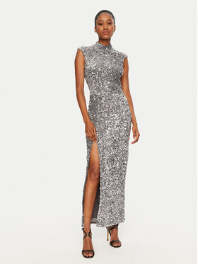 BARDOT BARDOT Sukienka wieczorowa 59670DB Srebrny Regular Fit