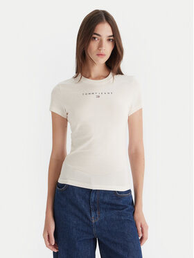 Tommy Jeans Tommy Jeans T-Shirt Bling Linear DW0DW21550 Bílá Slim Fit