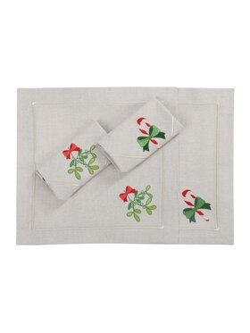 Roseberry Home Roseberry Home Serwetki Candy Cane & Mistletoe Mirha Beżowy