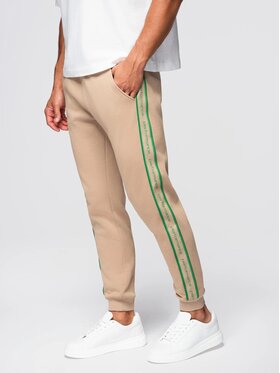 Ombre Ombre Spodnie dresowe OM-PASK-0284 Brązowy Regular Fit