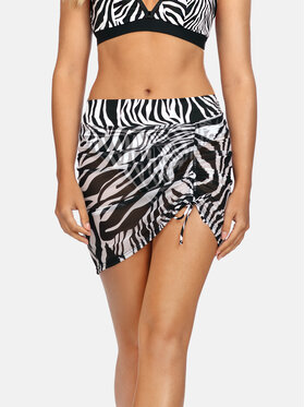 Miss Lou Miss Lou Minigonna Georgia Animal Print O-ML048 Nero