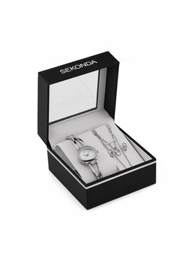 Sekonda Sekonda Uhr, Halskette und Ohrringe Set 49032 Silberfarben