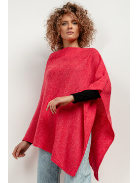 Tessita Tessita Ponczo T419/11/OneSize Czerwony Loose Fit