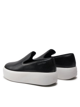 Calvin Klein Tenis Superge FLATFORM CUPSOLE SLIP ON LTH HW0HW01893 Črna