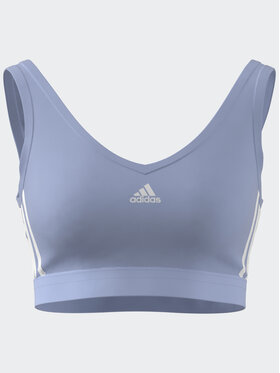 adidas adidas Blūze Essentials 3-Stripes Crop Top With Removable Pads IC4439 Zils