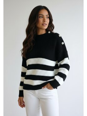 FIGL FIGL Svetr M1262 Černá Regular Fit