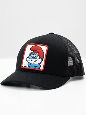 Smerfy Smerfy Czapka z daszkiem Trucker Czarna Smerfy Papa Smerf Patch uni Czarny