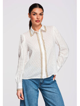 Ombre Ombre Koszula OW-SH-E0021 Biały Slim Fit