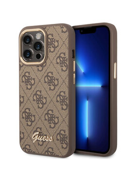 Guess Guess Etui na telefon 4G Vintage Gold Logo Brązowy