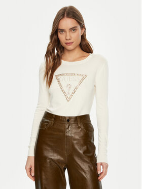 Guess Guess Blúzka W5RR39 Z2NQ2 Biela Regular Fit