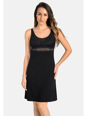 Teyli Teyli Koszula nocna 2813-plus Czarny Regular Fit