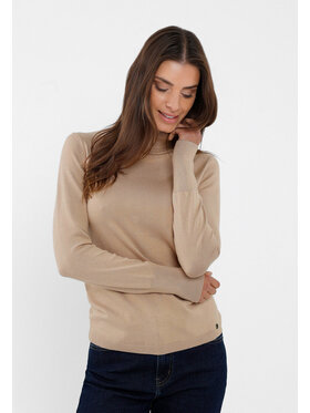 Volcano Volcano Sweter S-JULI Beżowy Regular Fit