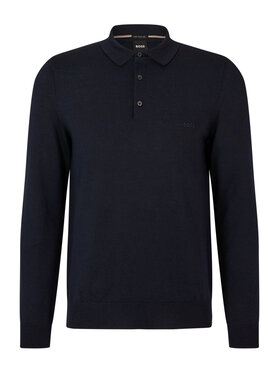 BOSS Boss Polo Boss polo in lana grigia Blu Regular Fit